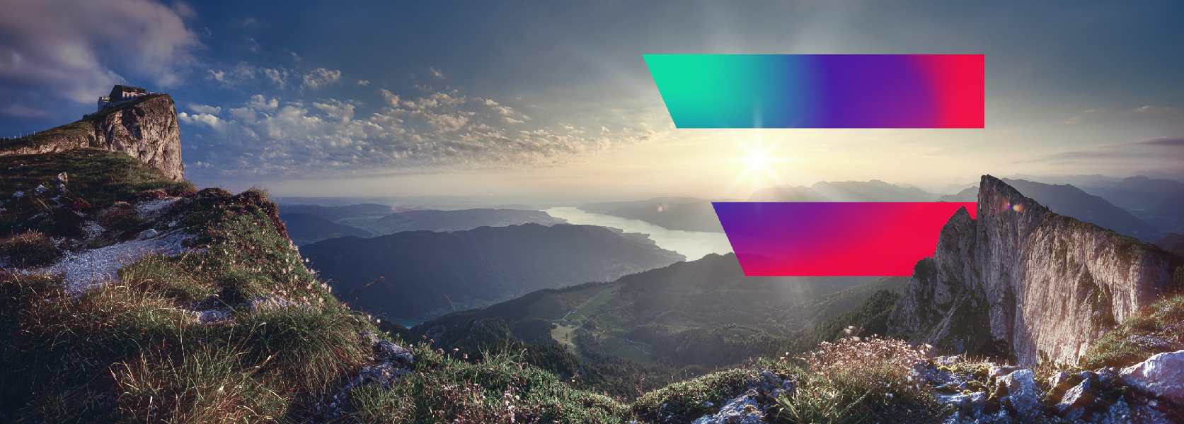 Das Bild zeigt eine Berglandschaft mit Digital Austria-Logo rechts.